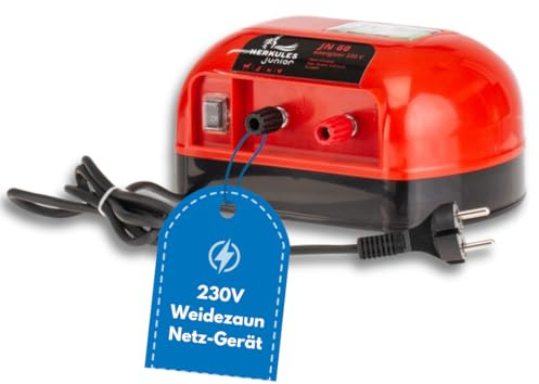 Herkules Weidezaungerät JN 60 - Starkes 230V Netzgerät - Elektrozaungerät für bis zu 2 km Zaun - Weidezaun Stromgerät mit 2200 V Leistung - Robustes und recycelbares Weidegerät
