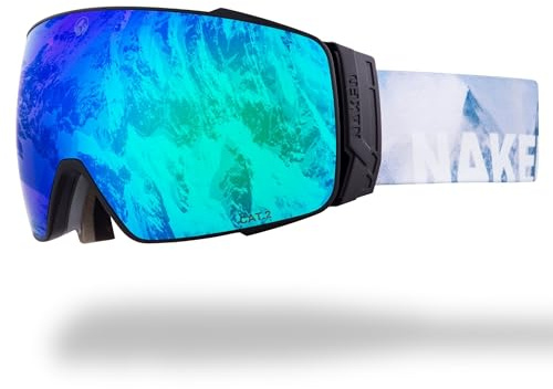 NAKED Optics Les STORM Lunettes de Ski Hommes, Lunettes de Ski Femmes, Lunettes de Snowboard, Lunettes de Ski avec Verres Interchangeables (STORM Snow)