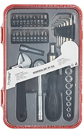 Haushalt International Werkzeug-Set 39-teilig mit Ratsche, Bit, Innensechskantschlüssel, Werkzeugkoffer