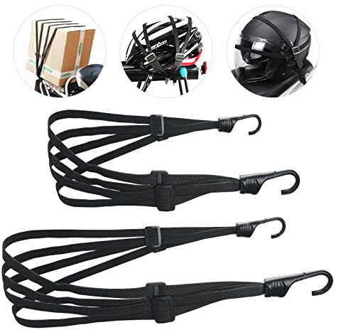 URAQT Fahrrad Spanngurt Elastische, 2 PCS Gepäckgurt Spannseile mit Haken Gepäckträger Fahrradgurt Verstellbarer Gepäckspanner für Radfahren Motorrad Fixieren von Helm Gepäck Umhängetasche