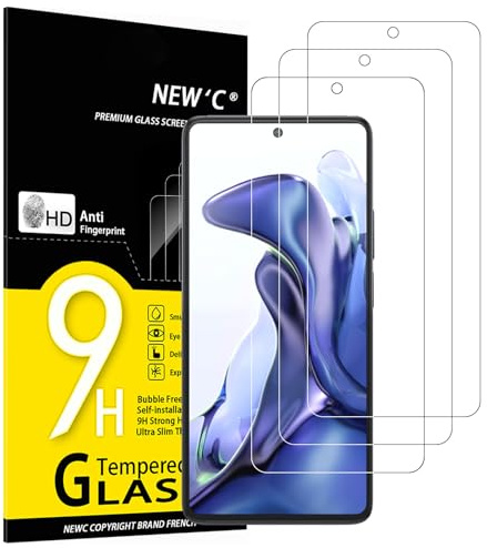 NEW'C 3 Stück für Xiaomi 11T 5G / Xiaomi 11T Pro 5G für Panzerglas, Frei von Kratzern, 9H Härte, HD Displayschutzfolie, 0.33mm Ultra-klar, Ultrabeständig