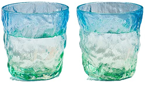 Trink Gläser Gletscher Muster Glas 2 Stück Set 10.9z dicker Geeignet für Whiskyglas Kaffee Getränk Getränk Glas Inland Mixed Getränk Set Wassergläser Bar Glas