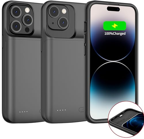 JCK Funda de bateria para iPhone 14 Plus/14 Pro Max/13 Pro Max/12 Pro MAX, 6.7”, Estuche de Carga portátil Delgado Mejorado de 7000 mAh Estuche de batería extendido Banco energía Recargable Externa
