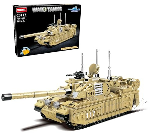 WOMA C0117 Panzer-Baustein-Set mit 461 Teilen, Militär-Spielzeugfahrzeuge für Kinder, pädagogisches Bauset, Rollenspiel, Mint-Spielzeug, ab 5 Jahren