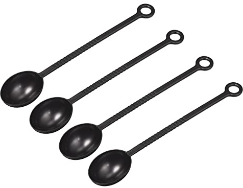 sourcing map Lot de 20 cuillères à café en plastique de 21 cm avec longues poignées, cuillères doseurs, cuillères a mesurer, pour café moulu, thé, sucre ou farine, marron