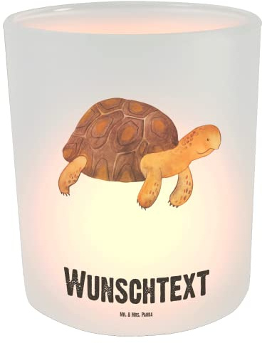 Mr. & Mrs. Panda Teelichthalter personalisiert Schildkröte Marschieren - Personalisierte Geschenke, Meerestiere, Windlicht, Personalisiertes, Windglas, Kerzenglas, Lieblingsmensch, Schildkröten, Glas