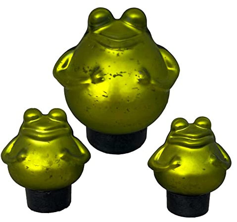 Storm's Gartenzaubereien Schwimmfrosch mit 2 Kindern als Miniteich - Deko für Terrassen - oder Balkonteiche