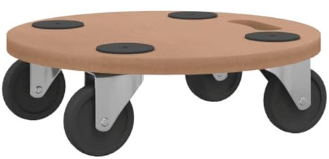 vidaXL Rollbretter 6 STK., Transportroller mit Anti Rutsch Pad, Transporthilfe für Umzug Möbel Transport, Möbelroller Rollwagen, Rund Holzwerkstoff