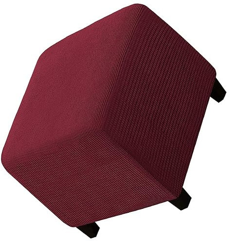 Ottomane Fußhocker Schonbezug Hockerbezug Quadratisch 40x40/50x50/60x60 Stretch Samt Husse für Fußhocker Ottomanischer Hocker-Bezug Überzug Hocker Protector Waschbar ( Color : #6 , Size : 45x45x40cm )