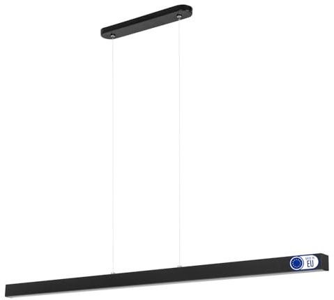 alfalux Hängelampe Hängeleuchte - Deckenlampe aus Metall - 116 cm - LED Lampe - Dimmbar - Warmweiß - Schwarz - DIMWI116LED-3K-SCHWARZ