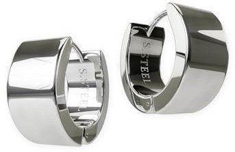 Fly Style Klappcreolen Edelstahl - Silber Hochglanz Poliert Creolen - Ohrringe Chirurgenstahl, Durchmesser:16 mm, Breite:7 mm