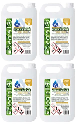 Clearell 20L | Pack of 4 x 5L | CLEAN BURN Premium Paraffin Class 1 Grade | BS2869 C1