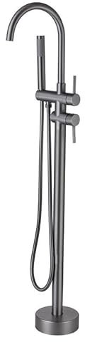 BiaoTeng Freistehende Badewanne Mit Armatur grau Einhandmischer Messing Wasserhahn FüR Freistehende Badewanne Badewannenarmatur Mit Handbrause,grau