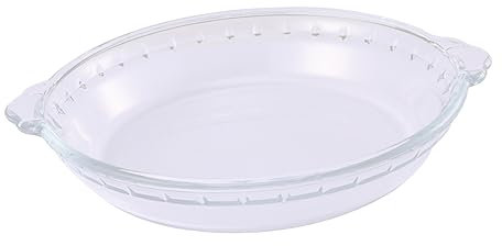 MAGICLULU Glass Pie Plate 9-inch Microwaveable Bakeware High Temperature Resistant Household Oven Baking Dish