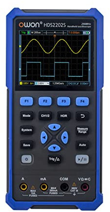 HDS2202S 3 in 1 oscilloscopio digitale palmare multimetro generatore di forma d'onda 200 1GSa/s oscilloscopio a due canali True RMS 20000 Conti Multi Tester 3,5 Pollici LCD a colori