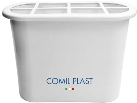 Comil Plast | Portafiori Interno in plastica per Vaso da cimitero Ovale Colore Bianco | Larghezza 16.5 cm, Altezza 14 cm con ghiera in Plastica Inclusa