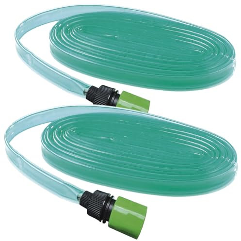 Royal Gardineer 2er-Set Schlauch-Regner zur Garten-Bewässerung, flach, 15 m