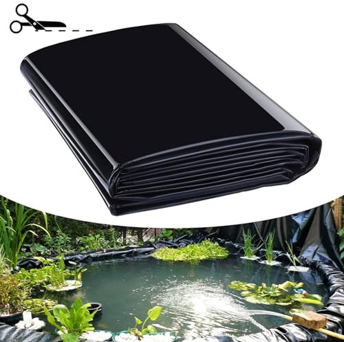 Dtyubfg Waterproof Black Fish Pond Liner, Heavy Duty Membrane for Streams, Fountains and Water Gardens, Heavy Duty Material, Ideal for Pond Building, 6 x 8 m 9 x 10 m 15 x 15 m