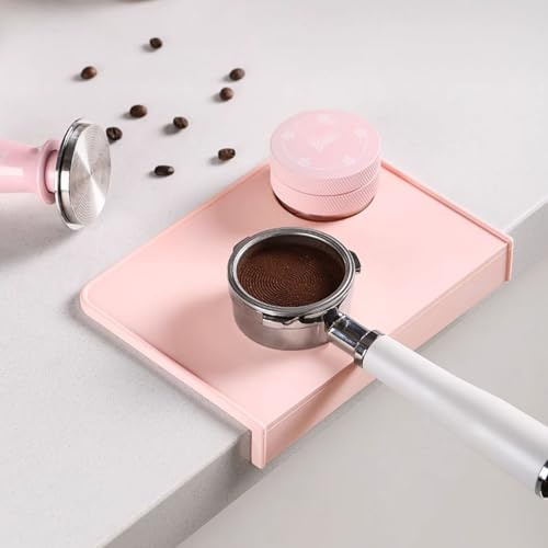 Hosoncovy Espresso Tamping Mat Silicone Coffee Tamper Mat Tamper Pad Coffee Tamp Station,Pink