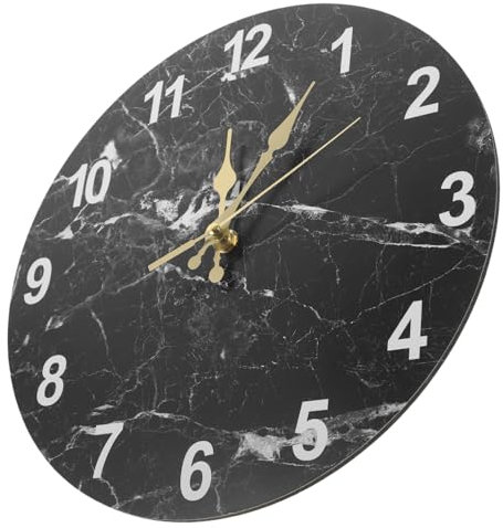 Garneck Moderne Wanduhr Aus Metall Und MDF Mit Geräuschlosem Uhrwerk Marmoroptik Als Wohn Und Bürodekoration Robust Und Formbeständig