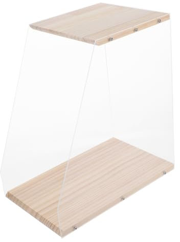 Cabilock Transparenter Schallplattenhalter Aus Holz Transparente Schallplattenregale Für Dvds Und Bücher Desktop-organizer Vitrine Schallplattenschrank Cd-halterregal Durchsichtige