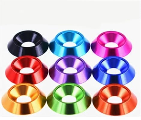 Generisch 5–10 Stück M3 M4 M5 M6 M8 Aluminium bunte versenkte Schirmkopf-Unterlegscheibendichtung(M8*5pcs,Pink Color)
