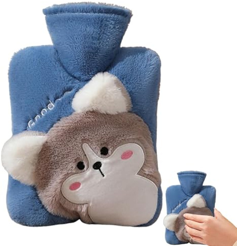 Wärmflaschenbezug, Wärmflasche für den Winter | 1000 ml Wärmbeutel Cartoon-Wärmflasche | Heizkissen mit weichem Bezug, großer Bettwärmer für Bett, Füße und Taille