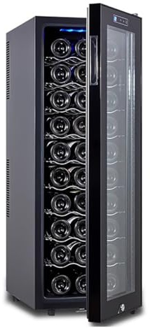 TT-YEC Beverage Wine Refrigeration Refrigerator, Large Freestanding Wine Cellar with Tempered Glass Door And Door Lock, Adjustable Temperature 10-18°C Single Zone Red Wine Refrigerator,B