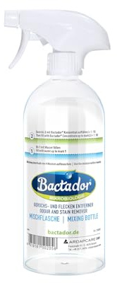 Bactador Sprüh- & Mischflasche (leer) für Enzymreiniger - Ergänzung zum Geruchsentferner & Fleckenentferner Konzentrat - Sprühflasche - Mit praktischer Markierung für das richtige Mischverhältnis