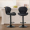 COLAMY Barhocker 2er Set, 360° Drehbarer Höhenverstellbarer Barstühle, Moderne Kücheninsel Barstools mit Rückenlehne, PU-Kunstleder Barstühle – Geeignet für Küche, Bar, Esszimmer, Büro, Schwarz