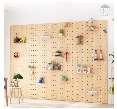 IYUESQ Panneaux muraux perforés, Support décoratif à Monter soi-même, kit combiné pour magasins, Bureaux, Facile à Assembler (40 x 61 cm)
