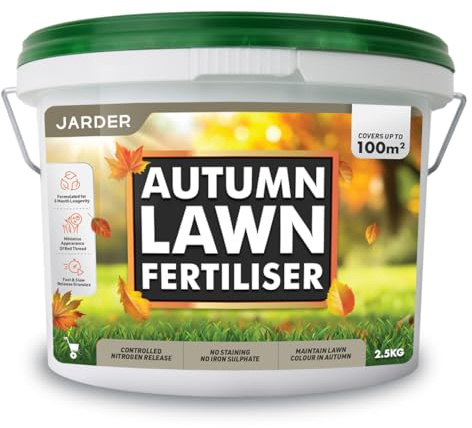 Jarder Lawn Feed Fertiliser for Autumn 2.5KG - Protects against Red Thread - Boosts Grass Growth, Colour and Strength - Covers 100m2