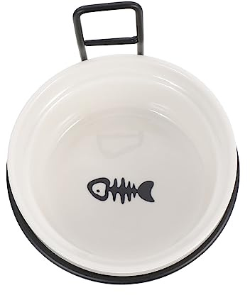 Abaodam Hanging Pet Feeder Bowl Anti-tipping Fixed Ceramic Cat and Dog Food Container with Wall Mount for Cage Use