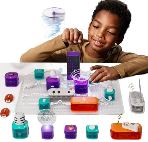 Experimentierkasten für Kinder Wissenschaftliche Schaltungen for Anfänger, Leiterplatte, Elektronisches Kit Mit 80 Experimenten, Spielzeug Experiment