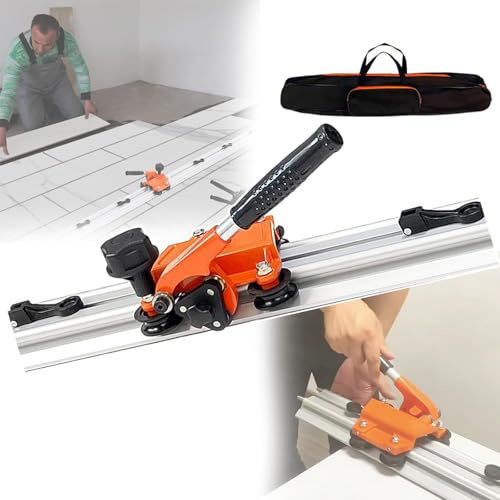 Tagliapiastrelle professionale con binario e ventose, con tagliapiastrelle e pinze segmentate per piastrelle di grande formato, perfetto per taglio e installazione di precisione