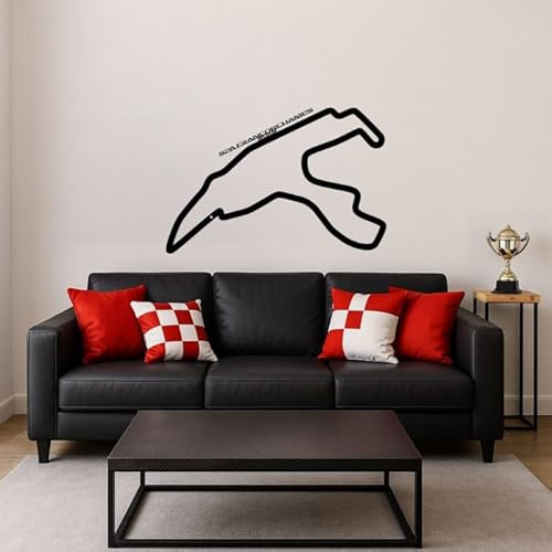 Circuit Formule 1 Édition 2025 : Spa-Francorchamps - 60cm x 39cm, déco murale aluminium 4 mm – Intérieur/Extérieur – Thermolaquage noir mat – Made in France – ambiance sportive