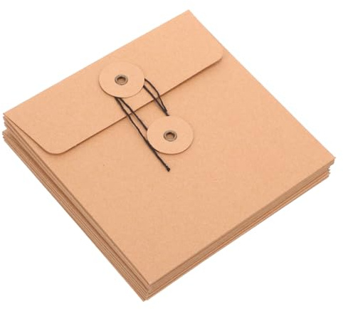 BEBEMOKO 10 Stück Cd Hüllen aus Reißfestem Kraftpapier Stabile Dvd Aufbewahrungstaschen mit Vintage Umschlag-design Platzsparend für Büro Schule und Zuhause Vielseitige Cd Dvd