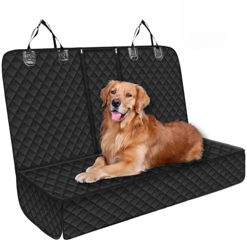 Dog Car Seat Cover Waterproof Car Seat Cover,Non-slip & Scratch Proof Car Back Seat Protector for Dogs,Easy to Clean Universal Fits Cars & SUVs Rear-135 x 118cm (Black)