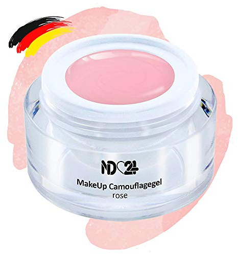 ND24 NailDesign – Make Up Camouflage Gel für Gelnägel – Cover Gel für eine Nagelmodellage wie im Nagelstudio – Aufbaugel für Babyboomer Nägel – Made in Germany & vegan (15ml | rose)
