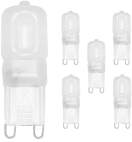 NCC-Licht 5 x Mini LED G9 2.5W = 20W 200lm 230V warmweiß 3000K Ersatz für Halogenleuchtmittel 20 Watt