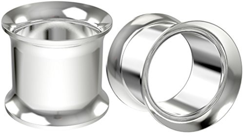 Bling Piercing 2pc 12mm Surgical Stainless Steel Tunnel Plugs Metal Gauges Earrings Flesh Expander Double Flare