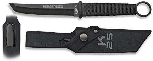 Cuchillo botero K25 Tanto/Funda Hoja 12,3 para Caza, Pesca, Camping, Outdoor, Supervivencia y Bushcraft K25 31891 + Portabotellas de regalo