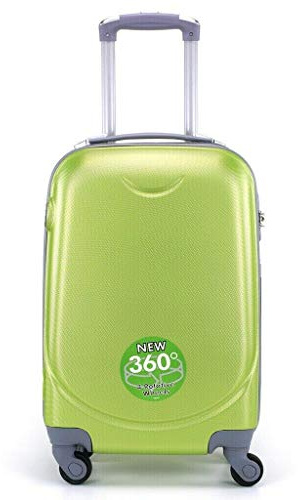 Maleta PEQUEÑA 4 Ruedas 360º Equipaje DE Mano Cabina RIGIDA (Verde)