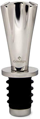 Gdesign Weinflaschenverschluss aus massivem Edelstahl Modernes Design, Geschenkpackung