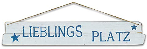 levandeo Türschild Türhänger Holz 60x10cm Lieblingsplatz Wandbild Wanddeko Deko Schild Wandobjekt Maritim