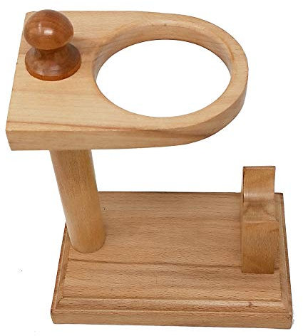 Galaxy Indiacraft Support de corne de viking fait à la main en bois pour bière, bière, vin (1 corne)