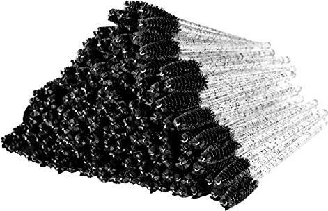 300 Pcs Disposable Crystal Mascara Wand Eyelash Brush Applicator Eyebrow Brush for EyeLash Extension Supplies (Black)