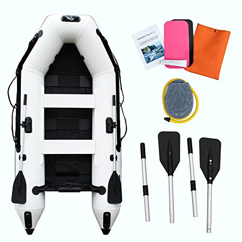 AQUAPARX Schlauchboote 330PRO MKIII Weiß - Angelboot für 5 Personen mit 450kg Tragkraft - stabil und schnell zu Fahren - für alle Wetterbedingungen geeignet - Geeignet für Außenbordmotor