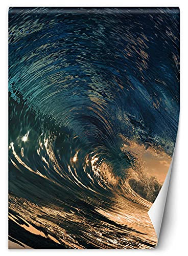 Feeby Fototapet Vågor På Havet Vatten 100x140 cm Blå Modern Fleece Vägg Tapet Spa Restaurang Hotel Kontor Kök Hall Sovrum Vardagsrum Hav Natur
