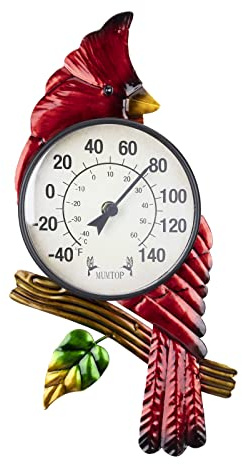 MUMTOP Außenthermometer, Cardinal Große Zahl Wandmontiertes Außenthermometer für Terrasse, Hof, Garten